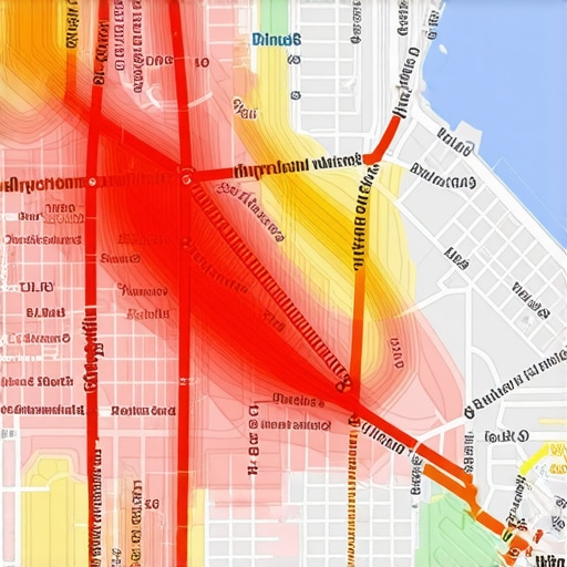 A visualization of local search ranking strength based on distance from the business location.