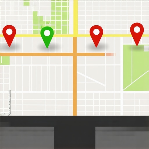 A digital map showing local search rankings across a city grid for SEO tracking.