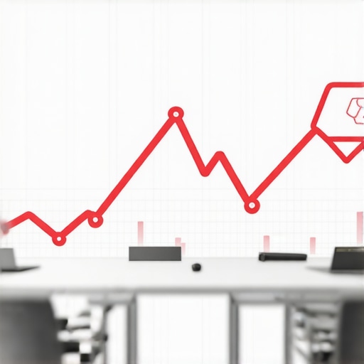 A digital chart showing a sudden ranking drop in local search results.