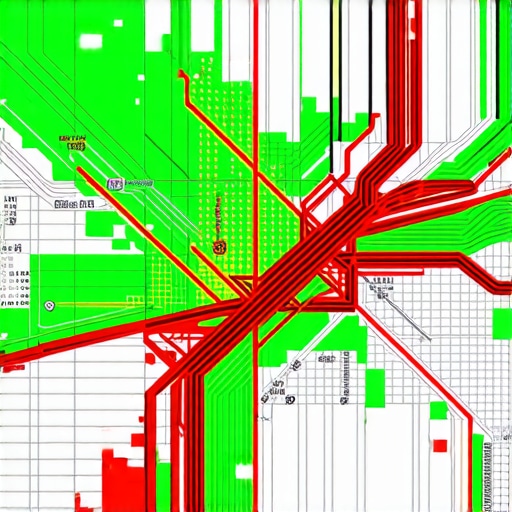 A visual representation of local 3-pack ranking across different geographical points in a city.