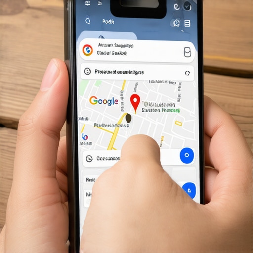 A person interacting with Google Maps 3-pack results on a smartphone.