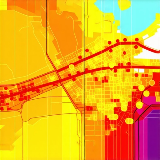 A visual representation of how local pack rankings vary by physical distance from a business center.