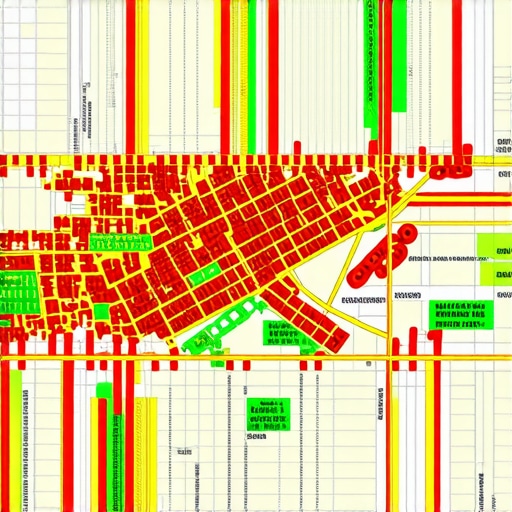 A map with a grid overlay showing how local business search rankings vary by physical location.