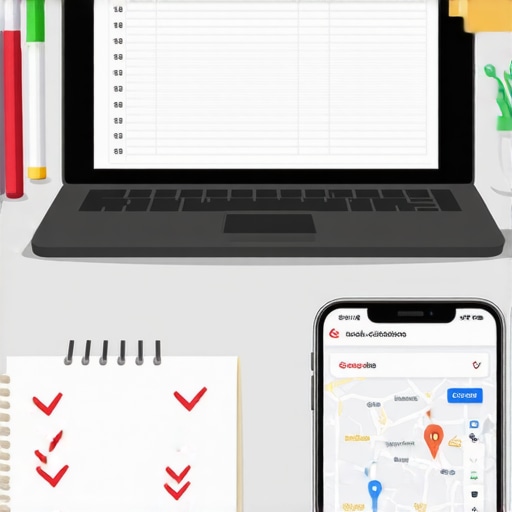 Manual audit of local business citations A business owner manually auditing and correcting local NAP data on a spreadsheet