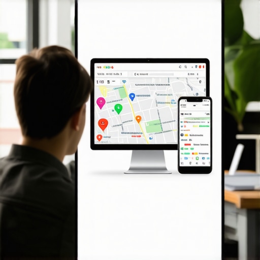 A business owner using a ranking heatmap tool to maintain their Google Maps 3-pack position.