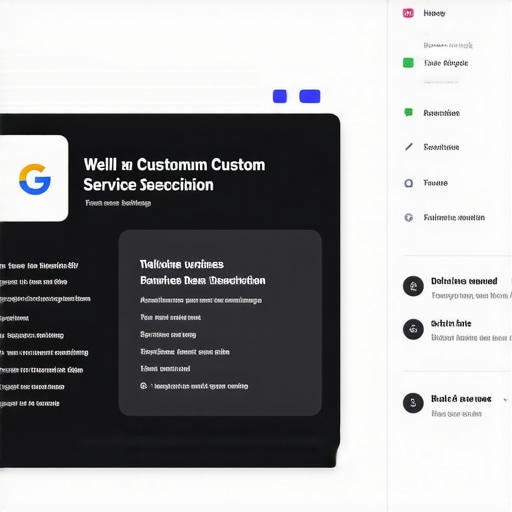 A visual guide showing how to add detailed service descriptions to a Google Business Profile for better ranking.
