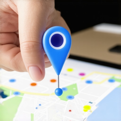 A digital map pin being adjusted on a tablet to show precise business location for Google 3 Pack ranking.