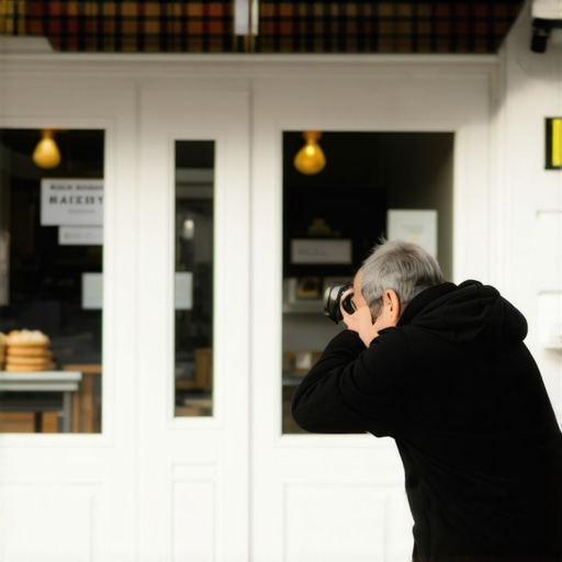A real photo of a business storefront being taken to improve local pack rankings