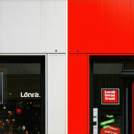 Comparison of a business logo and a real store entrance photo showing how physical proof helps Google Maps rankings.