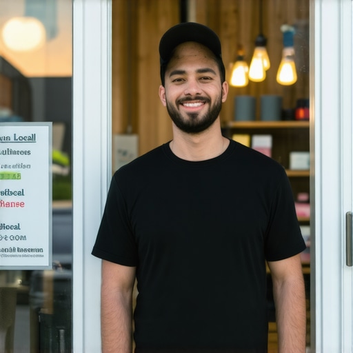 Physical Storefront Verification for Google Maps Business owner standing in front of a verified physical storefront for local pack ranking boost