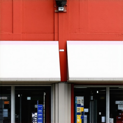 A clear photo of a business entrance with permanent signage and address for local SEO verification.