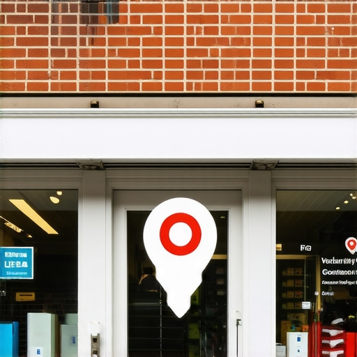 A real business storefront showing a clear sign and map pin to illustrate physical location verification.