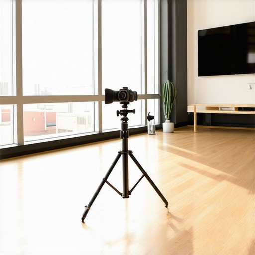 Professional 360 virtual tour setup for local business optimization A 360-degree camera on a tripod inside a bright boutique studio, demonstrating high-quality immersive media for Google Maps.