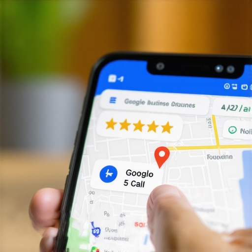 A user interacting with a Google Maps business profile on a smartphone