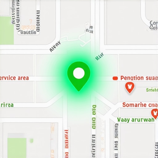 Pruning service area map for better ranking Digital map showing a localized and optimized service area radius for a business profile.
