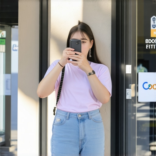 A person taking a photo of their local business storefront to improve Google Maps ranking.