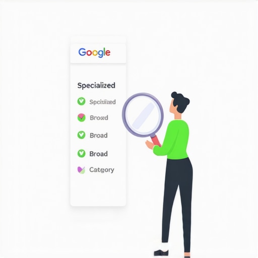 Specialized Business Category Optimization An illustration showing the importance of choosing a specific niche category over a broad one for Google Maps SEO.