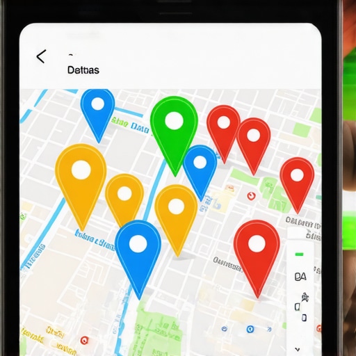 A person looking at a smartphone with messy and inconsistent local business map markers