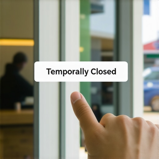 Close-up of a digital dashboard showing the choice between permanently and temporarily closed status for a local business.