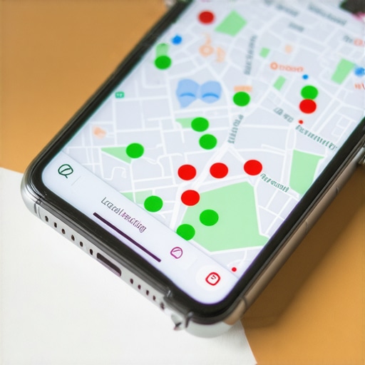 Local rank tracking grid showing Google Maps visibility.
