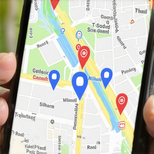 Understanding Local Proximity Signals on Digital Maps A smartphone showing localized map pins in a city center for 3-pack optimization.