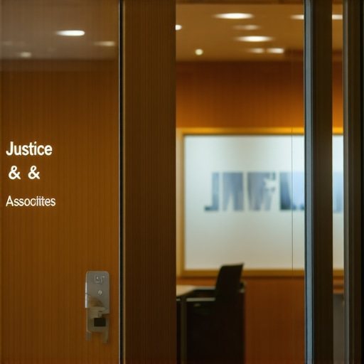 Verified physical law office entrance with suite number Close-up of a law firm entrance showing suite number 405 and firm name for Google Maps verification