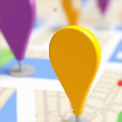 A digital map interface showing business pins disappearing during a zoom-out action.