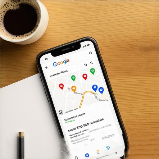 Smartphone displaying local 3-pack rankings on Google Maps