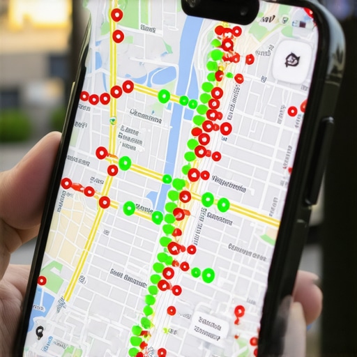 Visualizing Local Search Ranking Heat Maps A smartphone showing a localized SEO heat map for a business ranking in the Google 3-pack.