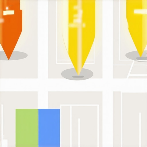 A digital map interface highlighting the top three local business listings in a search result.