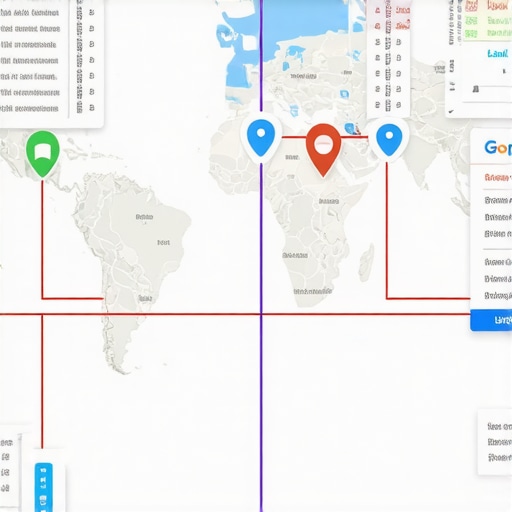 A diagram showing how local schema on a website connects directly to a Google Maps profile for better search visibility.
